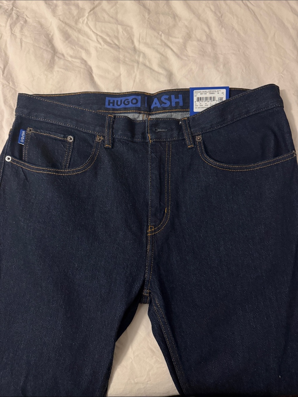 HUGO ASH Men’s Slim Dark Blue Jeans Size 34/32